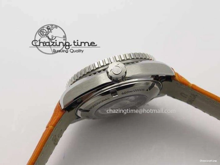0214 Reliable Planet Ocean Professional SS V6F 37mm Ladies Orange Bezel On Orange Leather Strap A 8255